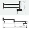thumbnail image 6 of WOWOW 23.8-inch Wall Mount Folding Stretchable Pot Filler Faucet with Double Handle in Oil Rubbed Bronze, 6 of 7