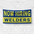 thumbnail image 4 of Now Hiring Welders Welding Jobs 13 oz Heavy Duty Vinyl Banner Welder Jobs Available Help Wanted Sign for Business Advertising Indoor/Outdoor Single-Sided with Metal Grommets (1.5x5 ft, Bl & Ye), 4 of 6
