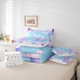 thumbnail image 6 of Manfei Cartoon Mermaid Girl Bedding Comforter Set 7pcs,Ocean Princess Queen Bedding Sets Super Cozy,Kawaii Sea Animal Queen Sheet Sets,Ultra Soft Home Decor,Reversible, 6 of 8