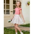 thumbnail image 5 of Arshiner Girls T Shirts Lace Petal Short Sleeves Kids Crewneck Casual Blouse Summer Tops Tees, 5 of 7