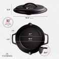 thumbnail image 2 of Cast Iron Skillet with Cast Iron Lid - 10"-Inch Dual Handle Frying Pan + Pan Scraper + Silicone Handle Holder Covers - Pre-Seasoned Oven Safe Cookware, 2 of 7