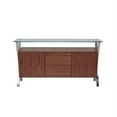 thumbnail image 2 of Pangea Home Beverly Modern Wood Veneer & High Polished Steel Buffet in Walnut, 2 of 4