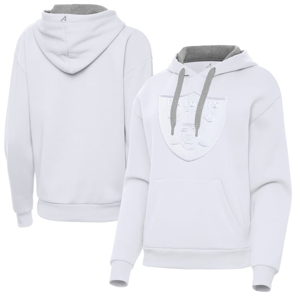 Women's Antigua  White Las Vegas Raiders Victory Pullover Hoodie