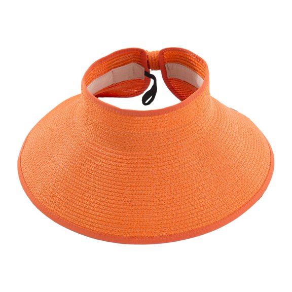 huanledash Empty Top Back Split Bowknot Decor Sun Hat Sweat Absorbing Sun Protection Thin Wide Large Brim Pure Color Beach Hat Fashion Accessories