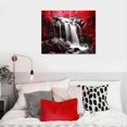 thumbnail image 4 of Nawypu Forest Canvas Wall Art Red and Black Bathroom Wall Decor Fall Pictures Mountain Waterfall Landscape Poster Tropical Tree Painting Nature Scenery Artwork for Living Room Home Decorations, 4 of 4
