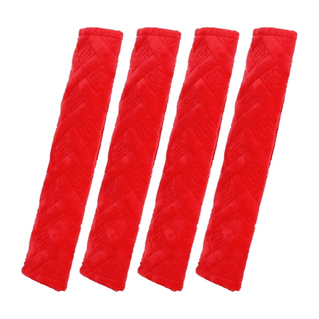 Unique Bargains 4 Pcs Protège-Épaules en Peluche pour Voiture Adulte Universel, Rouge