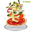 thumbnail image 3 of Pizza Tray Set Of 4, Stainless Steel Round Pizza Shape Pizza Baking Tray For Baking In The Oven, 26 Cm, Healthy Durable, Easy To Clean Dishwasher, 3 of 4