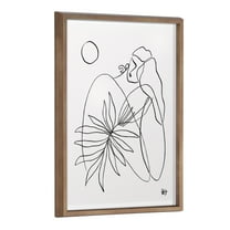 Kate and Laurel Blake Summer Lines 7 Framed Printed Glass Wall Art by Maggie Stephenson, 18x24 Gold, Chic Line Drawing for Wall