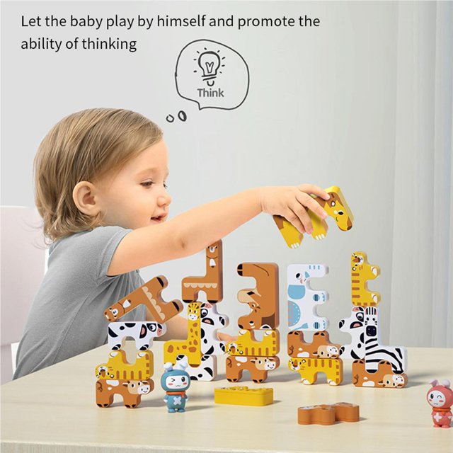 Maoww Plastic Stacking Games Toy for Kids Animal Balance Blocks Games Educational Stacking Building Block for Children Adults No.02