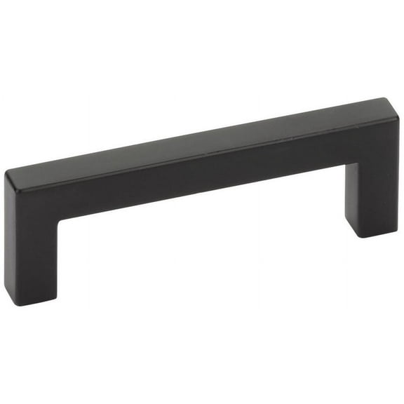 Emtek 86708US19 8 in. Rectangular Warwick Center to Center Cabinet Pull, Flat Black