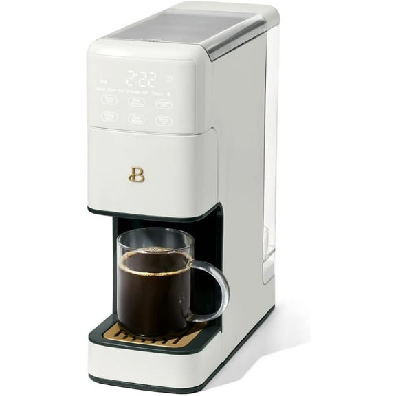 Perfect Grinder Programmable Single Serve Coffee Maker, White Icing