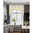 thumbnail image 3 of Grey and Swag Valance and Tier Curtains Set Yellow Olive Leaf Texture Watercolor Kitchen Curtains 3 Piece Set Rod Pocket Panels for Bedroom Cafe 56x36 inch, 3 of 6