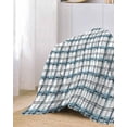thumbnail image 2 of Buffalo Plaid Blue Sofa Couch Covers for Dog,Washable Sectional Couch Slipcoverfor Loveseat with Tassels,Shabby Chic Grid Gingham Lattice Non Slip Sofa Throw Cover Blanket Large 71''x102'', 2 of 8
