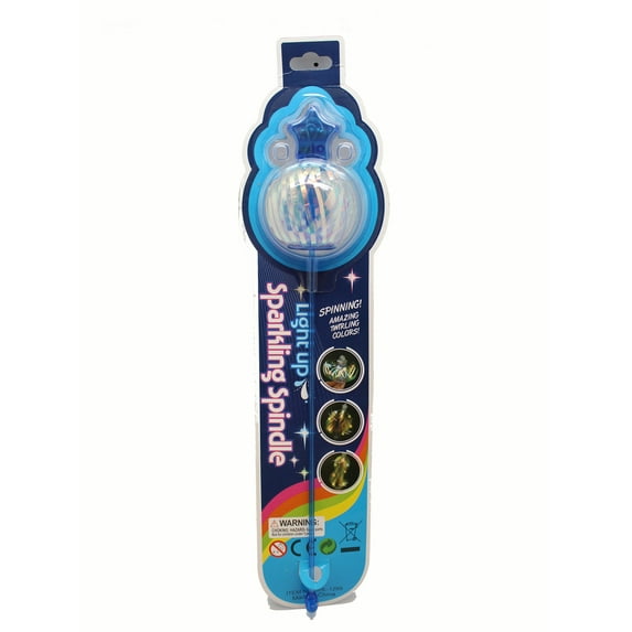 Light Up Sparkling Spindle Toy - Blue Whirling Tinsel Spinning Toy