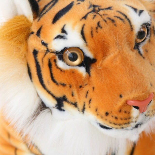Peluche d'Animal Tiger Réaliste de 30 cm, Jouet en Peluche, Coussin Décoratif Doux, Cadeau d'Anniversaire pour Filles