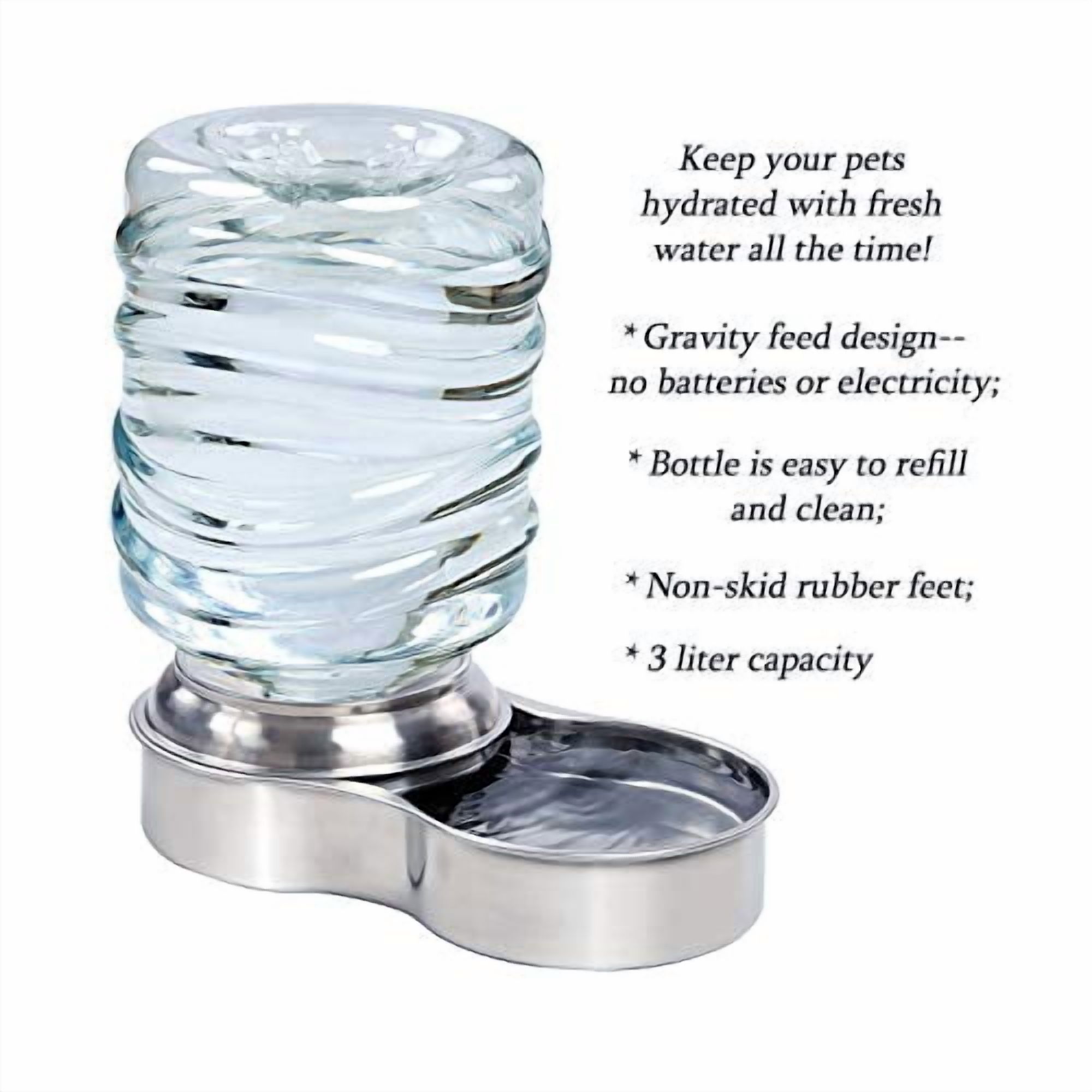 ETNA Products Dog and Cat Water Fountain, Stainless Steel, 1 Gallon
