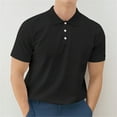 thumbnail image 2 of kamemir Polos for Men Men's & Big Men's Poly Polo with Short Sleeves(Black,M), 2 of 6