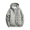 thumbnail image 4 of Txenfivo Boys Jacket with Hood, 7-17 Full Zip Warm Quilted Coat for Boys Contrast Sleeve Outerwear, 4 of 8