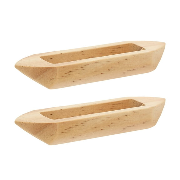 KALLORY 2pcs Wood Canoe Model Unpainted Boat Models Desktop Canoe Craft Decorations