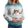 thumbnail image 3 of Oversized Hoodie With Dog Pouch Fleece Sharpa Pet Hoodies Carrier Large Pocket Hooded Sweatshirt For Puppy Dogs Holder Blue XXL, 3 of 6