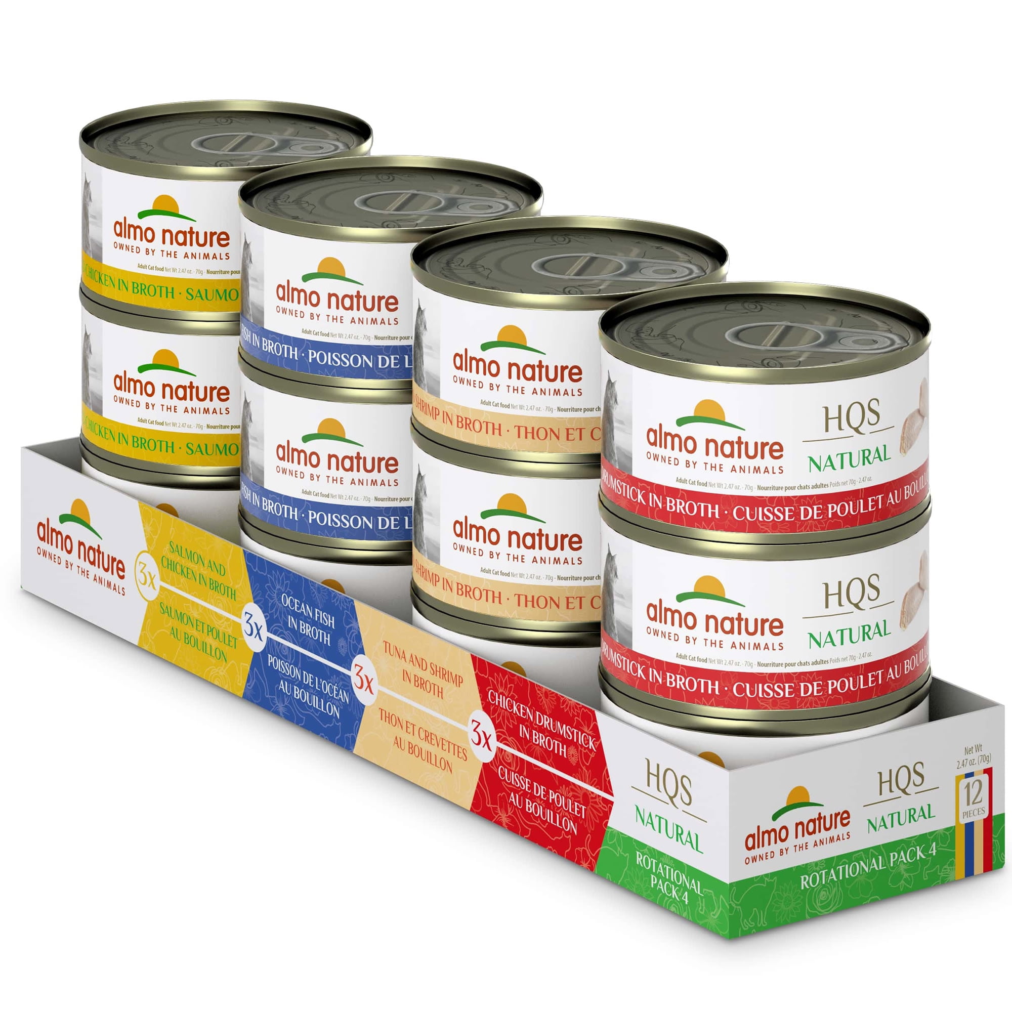Almo Nature HQS Natural Cat Rotational Pack 4 (12) 2.47oz Can