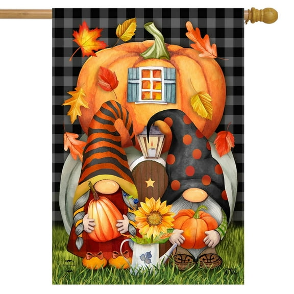 Briarwood Lane Fall Gnome Home Humor House Flag