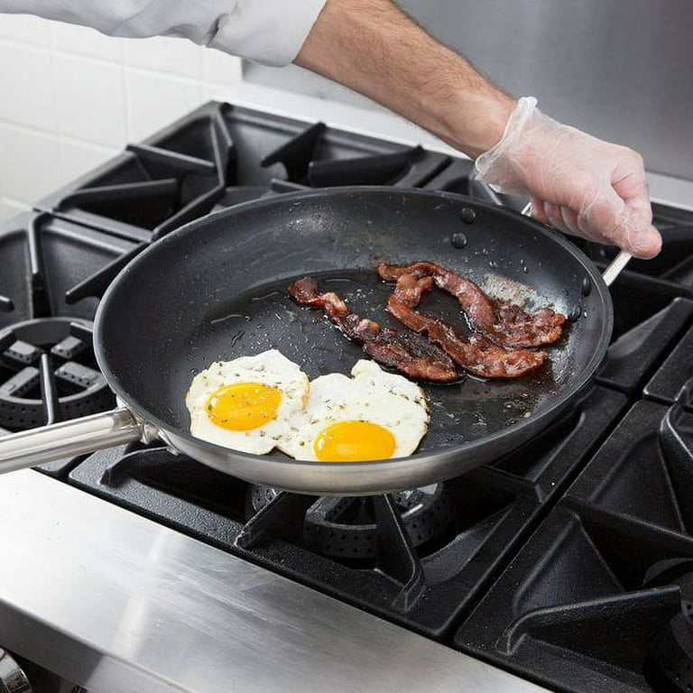 Vigor SS1 Series 16 Stainless Steel Non-Stick Fry Pan with Aluminum-Clad  Bottom, Excalibur Coating, and Helper Handle