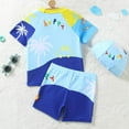 thumbnail image 4 of Curenmufel Boys Rashguard Swim Set Swim Suits Rash Guard Bathing Suit Set 2 Pcs Holiday Size 6-7 Years (Green,6-7 Years), 4 of 6