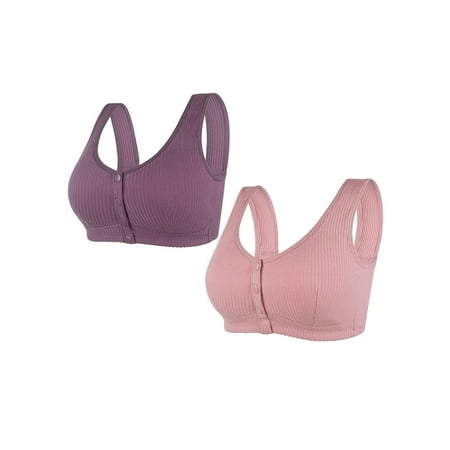 Pavied Nursing Bras Wireless Bras Push Up Bra Womens No Ring Front Close Bra T Back Plus Size Seamless Unlined Bra For Large Bust Front Closure Bras Seamless Bras Khaki 3XL