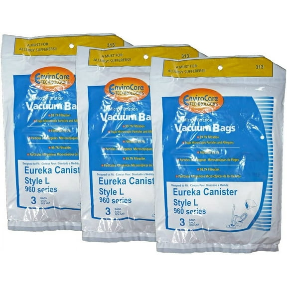 EnviroCare Replacement Micro Filtration Vacuum Bags Made to Fit Eureka Style L 930, 965 Series 9 Pack