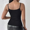 thumbnail image 5 of iHPH7 Camisoles for Women Lace Trim V Neck Tank Tops Ribbed Cami Spaghetti Strap Sleeveless Shirts Basic Undershirts Casual Slim Fit Summer Everyday Base Layer Black L, 5 of 8