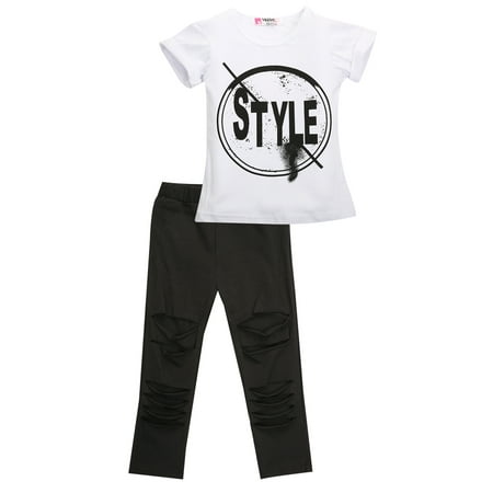 

LisenraIn 2Pcs Toddler Kids Baby Girl Tops Long Pants Leggings Summer Outfit