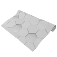 thumbnail image 3 of Papel tapiz de vinilo 3D hexagonal blanco de 6 m, 2 unidades, papel tapiz autoadhesivo, papel de contacto de madera decorativo, 3 of 8