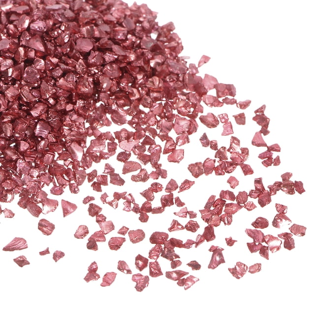 Triturado Vidrio Chips 100g/3.5oz 2mm-4mm Irregular Metálico Brillante Vidrio para Artesanía Bricolaje Jarrón Relleno Epoxi Resina Decoración, Oscuro Rojo
