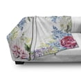 thumbnail image 3 of Flower Soft Flannel Fleece Throw Blanket, Springtime Fragrance Garland Bunch of Flowers Lilac Lavender Rose Peony Print, Cozy Plush for Indoor and Outdoor Use, 50" x 70", Multicolor, by Ambesonne, 3 of 6