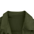 thumbnail image 6 of ClodeEU Women's Faux Suede Cropped Jacket,Lapel Button Up Jackets With Pockets Green,Womens Plus XL, 6 of 7