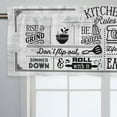 thumbnail image 2 of Farmhouse Funny Kitchen Rules Quotes Curtains Valance for Windows, Vintage Wooden Board Seasonal Holiday Short Half Topper Rod Pocket, Home Living Room Bedroom Decor 54" x 18", 2 of 6
