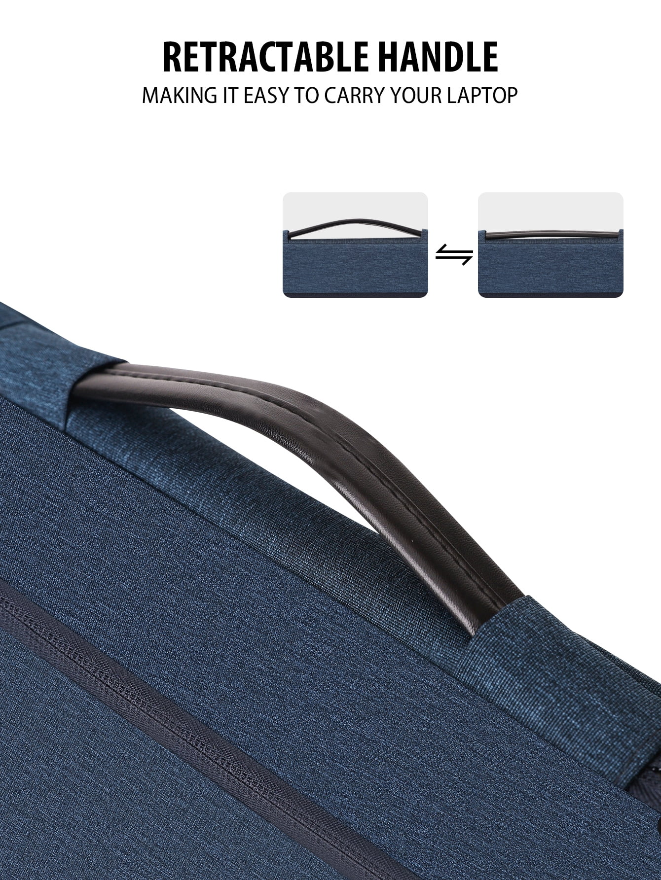 SENLASI Protective Laptop Sleeve 14 Inch Laptop Case for 14" Lenovo Thinkpad IdeaPad HP Dell Acer Notebook, MacBook Air 15 M3 M2 A3114 A2941 2023-2024 Waterproof Computer case Laptop Bag,Dark Blue