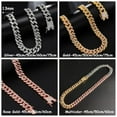 thumbnail image 5 of New Diamond Fashion Necklace Women Men Hip Hop Link Chain Necklace Inlaid Rhinestone GOLD-75CM, 5 of 7