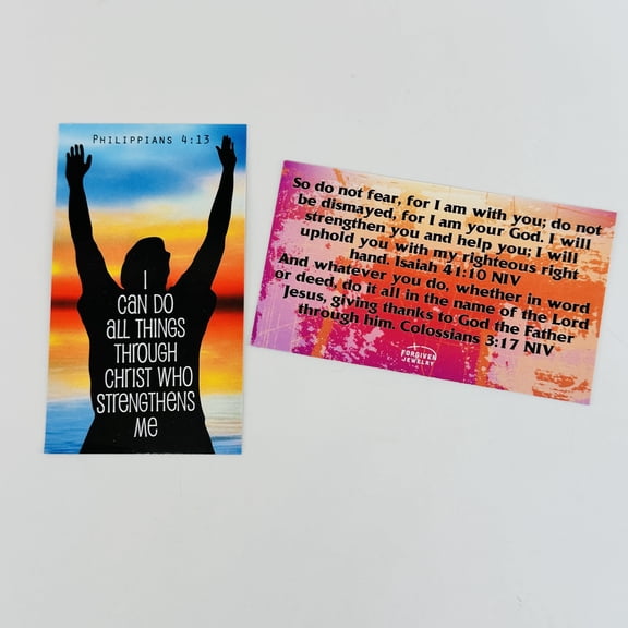 Scripture Sharing Card Philippians 4:13 I can do all things through Christ Pack of 100 3.5 x 2 inch