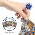 thumbnail image 5 of Vintage Office Chair Slipcover, Paisley Inspired Swirls Curls Floral Abstract Botanical Oriental, Protective Stretch Decorative Fabric Cover, Standard Size, Orange Pale Blue Cream, by Ambesonne, 5 of 5