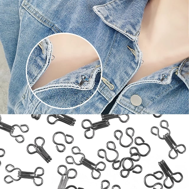 Langgg 50 Pieces Sewing Hooks Bra Collar Dress Eye Fastener Connector Replacement Knitting Craft Connection Sewer Accessory