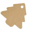 thumbnail image 3 of 100pcs Christmas Tree Shape Hang Tag Solid Color DIY Crafts Gift Wrapping Paper Labels - Kraft Paper Color, 3 of 6