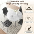 thumbnail image 3 of PORKISS Round Dining Table Set for 4, Round Kitchen Table and Chairs Set for 4, Modern Dining Room Table Set with 4 Faux Leather Chairs, Round Dinner Table for Small Space, Gray, 3 of 12