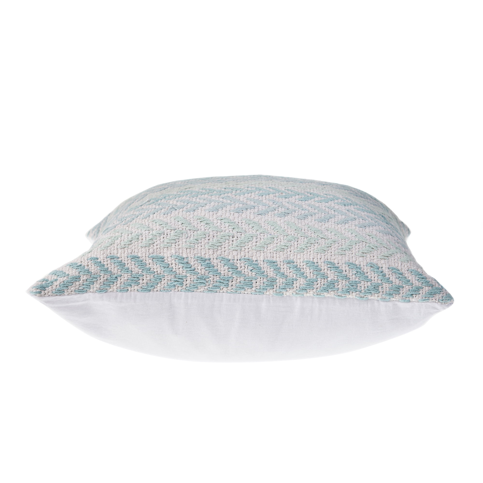Harlow Hill Aiden 18" x 18" Spa Blue Chevron Cotton Adult Decorative Throw Pillow Cover