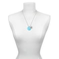 thumbnail image 3 of Delight Jewelry Acrylic 1" Disc Hot Blue Imitation Pearl Silvertone Script Initial Disc - D - Charm Necklace, 20"+3", 3 of 4
