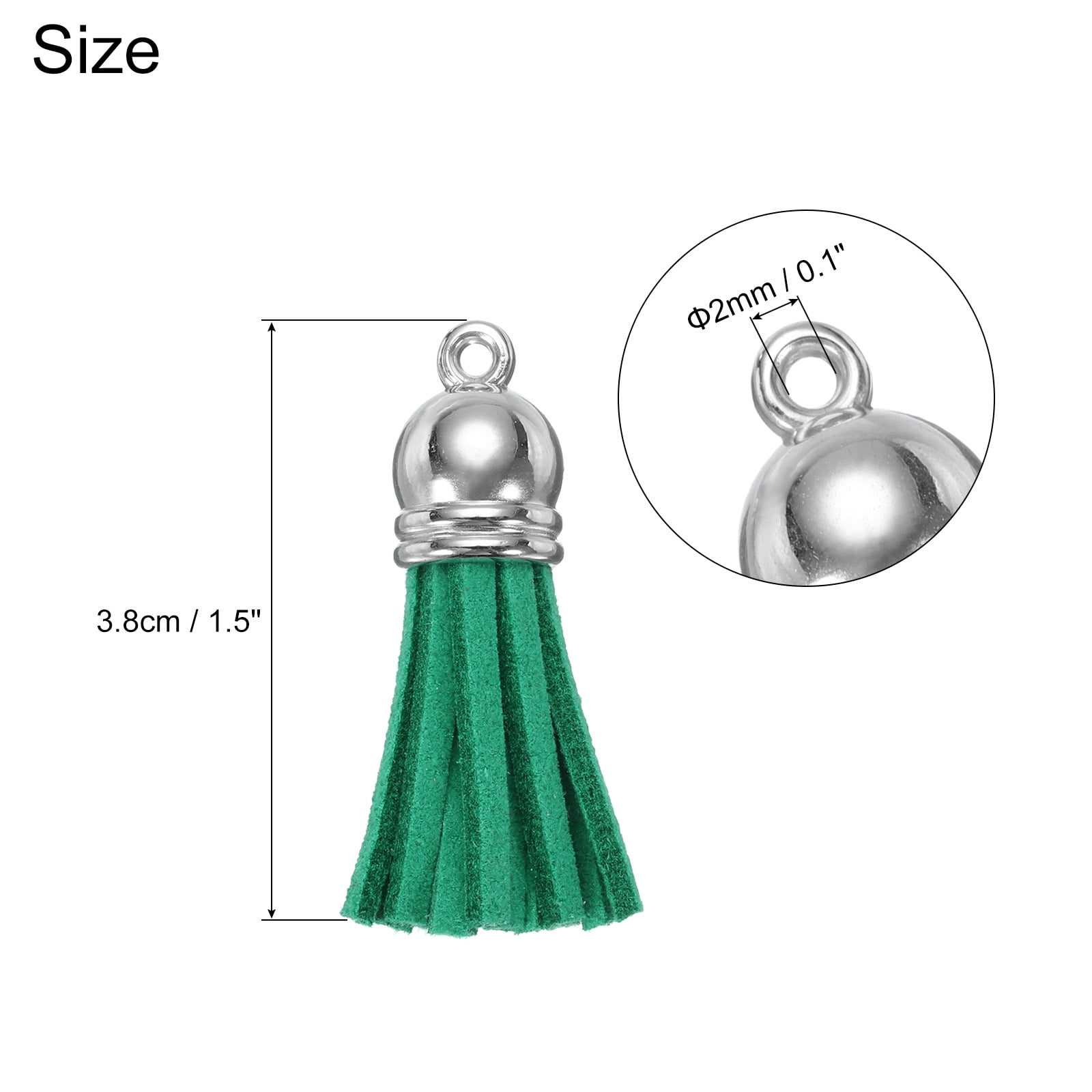 Unique Bargains Keychain Tassels Bulk Leather Tassels Light Green
