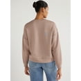 thumbnail image 3 of Scoop Women's and Women's Plus Ultimate Scubaknit Cropped Sweatshirt with Drop Sleeves, Size XS-4X, 3 of 5