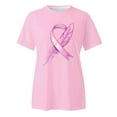 thumbnail image 4 of Breast Cancer Shirts Women Cute Summer Graphic Shirts Vintage Boho Flowers Short Sleeve T Shirt Inspirational Care Gifts Short Sleeve Tops (Pink, M), 4 of 4