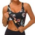 thumbnail image 4 of Kdxio Butterfly with Fowers Print Workout Crop Tank Top for Women Racerback Yoga Tank Tops Athletic Sports Shirts Exercise Undershirts, 4 of 9
